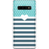 Polka Dots and Stripes Heart in Blue Galaxy S10 Plus Skin