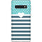 Polka Dots and Stripes Heart in Blue Galaxy S10 Skin