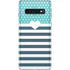 Polka Dots and Stripes Heart in Blue Galaxy S10 Skin