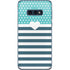 Polka Dots and Stripes Heart in Blue Galaxy S10e Skin