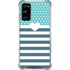 Polka Dots and Stripes Heart in Blue Galaxy S20 FE Clear Case