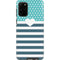 Polka Dots and Stripes Heart in Blue Galaxy S20 Plus Pro Case