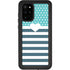 Polka Dots and Stripes Heart in Blue Galaxy S20 Plus Waterproof Case