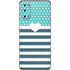 Polka Dots and Stripes Heart in Blue Galaxy S20 Skin