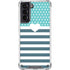 Polka Dots and Stripes Heart in Blue Galaxy S21 5G Clear Case