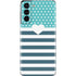 Polka Dots and Stripes Heart in Blue Galaxy S21 5G Skin