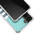 Polka Dots and Stripes Heart in Blue Galaxy S21 FE Clear Case