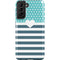 Polka Dots and Stripes Heart in Blue Galaxy S21 FE Pro Case