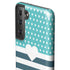Polka Dots and Stripes Heart in Blue Galaxy S21 FE Pro Case