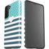 Polka Dots and Stripes Heart in Blue Galaxy S21 FE Pro Case