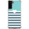 Polka Dots and Stripes Heart in Blue Galaxy S21 Plus 5G Clear Case