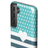 Polka Dots and Stripes Heart in Blue Galaxy S21 Plus 5G Pro Case