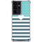 Polka Dots and Stripes Heart in Blue Galaxy S21 Ultra 5G Clear Case