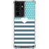 Polka Dots and Stripes Heart in Blue Galaxy S21 Ultra 5G Clear Case