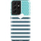 Polka Dots and Stripes Heart in Blue Galaxy S21 Ultra 5G Pro Case
