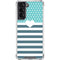 Polka Dots and Stripes Heart in Blue Galaxy S22 Clear Case