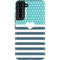 Polka Dots and Stripes Heart in Blue Galaxy S22 Plus Pro Case