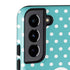 Polka Dots and Stripes Heart in Blue Galaxy S22 Plus Pro Case