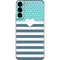 Polka Dots and Stripes Heart in Blue Galaxy S22 Plus Skin