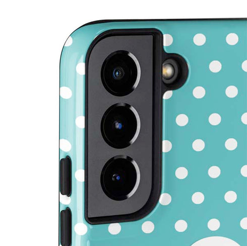Polka Dots and Stripes Heart in Blue Galaxy S22 Pro Case