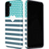 Polka Dots and Stripes Heart in Blue Galaxy S22 Pro Case
