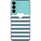 Polka Dots and Stripes Heart in Blue Galaxy S22 Skin