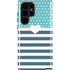 Polka Dots and Stripes Heart in Blue Galaxy S22 Ultra Pro Case