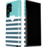 Polka Dots and Stripes Heart in Blue Galaxy S22 Ultra Pro Case
