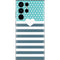 Polka Dots and Stripes Heart in Blue Galaxy S22 Ultra Skin