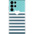 Polka Dots and Stripes Heart in Blue Galaxy S22 Ultra Skin