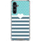 Polka Dots and Stripes Heart in Blue Galaxy S23 FE Clear Case