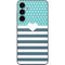 Polka Dots and Stripes Heart in Blue Galaxy S23 FE Skin