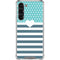 Polka Dots and Stripes Heart in Blue Galaxy S23 Plus Clear Case