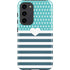 Polka Dots and Stripes Heart in Blue Galaxy S23 Plus Pro Case