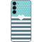 Polka Dots and Stripes Heart in Blue Galaxy S23 Plus Skin