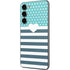 Polka Dots and Stripes Heart in Blue Galaxy S23 Plus Skin