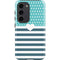 Polka Dots and Stripes Heart in Blue Galaxy S23 Pro Case