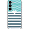 Polka Dots and Stripes Heart in Blue Galaxy S23 Skin