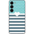 Polka Dots and Stripes Heart in Blue Galaxy S23 Skin