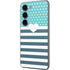 Polka Dots and Stripes Heart in Blue Galaxy S23 Skin
