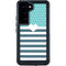 Polka Dots and Stripes Heart in Blue Galaxy S23 Waterproof Case