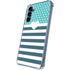 Polka Dots and Stripes Heart in Blue Galaxy S24 Clear Case