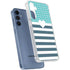 Polka Dots and Stripes Heart in Blue Galaxy S24 Clear Case