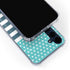 Polka Dots and Stripes Heart in Blue Galaxy S24 Clear Case