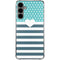 Polka Dots and Stripes Heart in Blue Galaxy S24 Plus Clear Case
