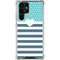 Polka Dots and Stripes Heart in Blue Galaxy S24 Ultra Clear Case