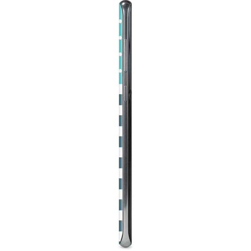 Polka Dots and Stripes Heart in Blue Galaxy S8 Plus Skin