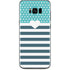 Polka Dots and Stripes Heart in Blue Galaxy S8 Skin