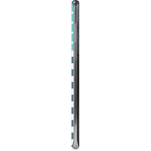 Polka Dots and Stripes Heart in Blue Galaxy S8 Skin