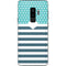 Polka Dots and Stripes Heart in Blue Galaxy S9 Plus Skin